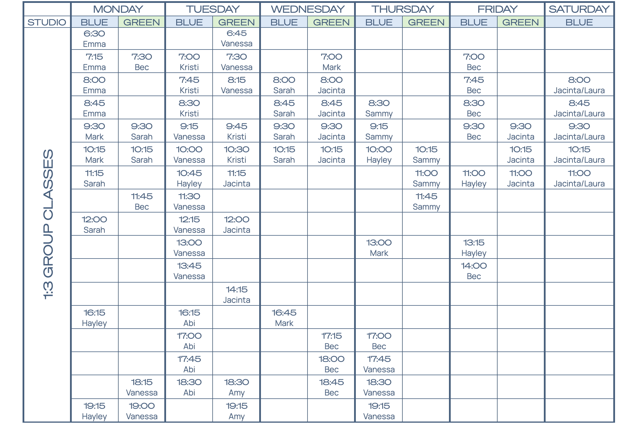 Clinical Pilates Timetable Malvern Physio
